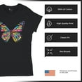 thumbnail image 4 of Tee Hunt Colorful Neon Butterfly T-Shirt Dean Russo Beautiful Nature Women's T-Shirt Tee, 4 of 5