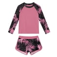 thumbnail image 4 of ZOYOEN Girls Rash Guard Swimsuits 2 Piece- Full Coverage Print Modest Long Sleeve Kids Bathing Suit Multicolor Size 8, 4 of 5