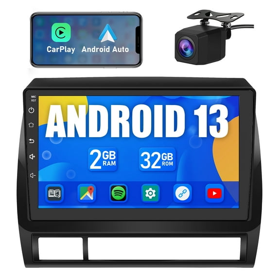 AWESAFE Android 13 Car Stereo for Toyota Tacoma 2005-2015 9 Inch Touch Screen Car Radio Head Unit 2 32GB Support Wireless CarPlay Android Auto WiFi Bluetooth GPS Navigation Backup Camera