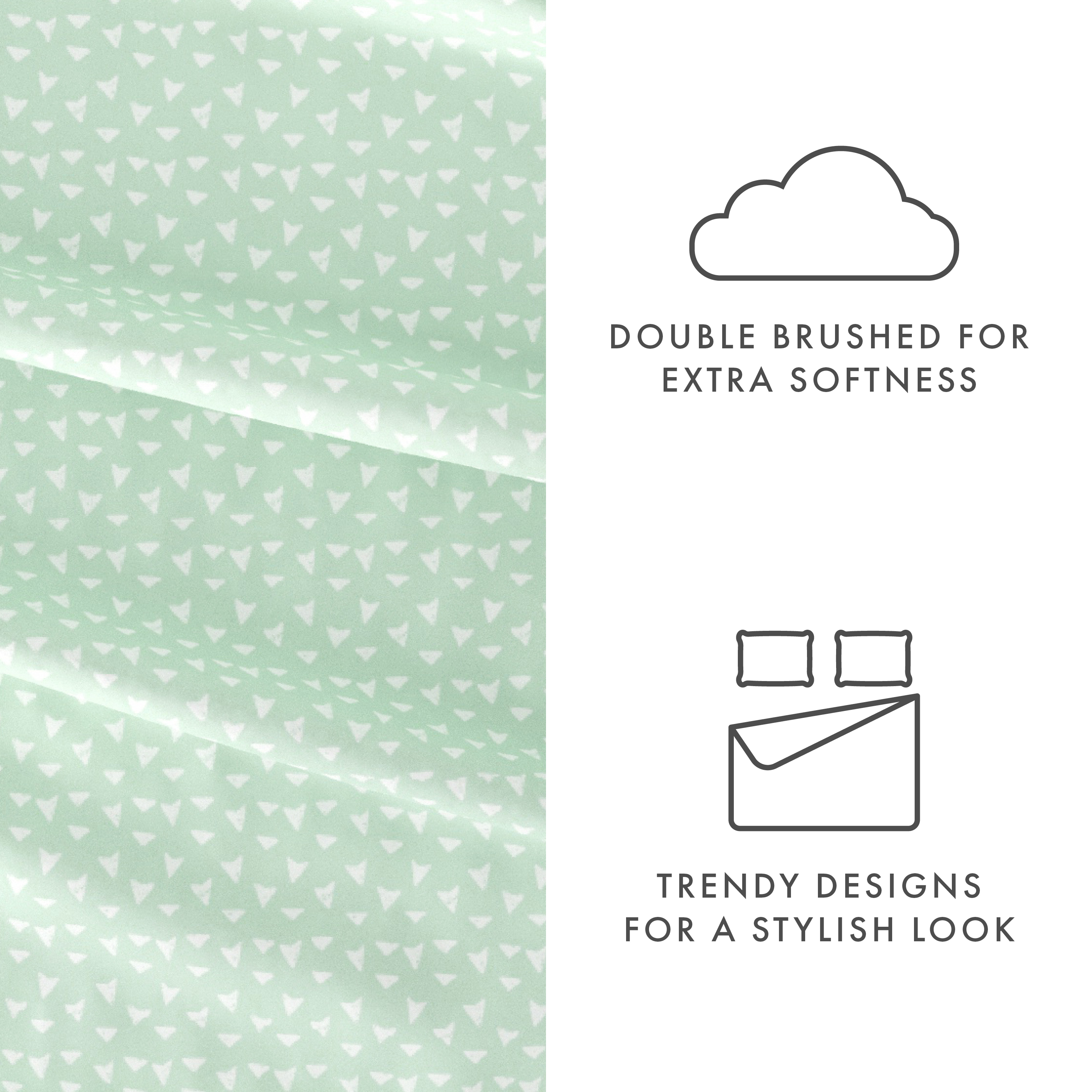 Noble Linens 4 Piece Pattern Microfiber Bed Sheets Set, Jade Urban Arrows, Full