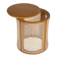 thumbnail image 4 of LiviNest Round End Table: Rattan Woven Side Table with Storage - Rubber Wood Nightstand for Living Room & Bedroom Small Space Decor, 4 of 6