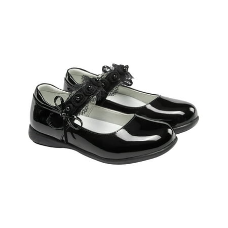 

Avamo Girls Faux Leather Shoe Magic Tape Flats Princess Dress Shoes Kids Loafers Girl s Non-slip Comfort Mary Jane Patent Leather Black 3Y
