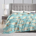 thumbnail image 4 of Kll Fleece Blanket Plush Throw Blanket White Geese And Flower,Soft Fuzzy Cozy Flannel Blanket For Couch Sofa Bed.(50"X40"), 4 of 9