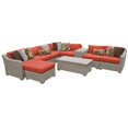 thumbnail image 1 of Ensemble de Meubles de Patio en Osier d'Extérieur 10 Pcs en Tangerine, 1 of 2