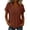 Brown, variant on Women's Peter Pan Collar Blouse, V-Neck Short Sleeve Loose Fit Linen Blend Breathable Top, Women's Navy, Sizes S-2XL
