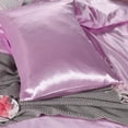 thumbnail image 5 of Soft Silk 3 PC Duvet Cover Set with Fitted Sheet 15" Inches Deep Pocket (1 Fitted 1 Duvet Cover 2 Pillow Shams) 800 Thread Count Cailifornia King Size Lilac Solid, 5 of 5