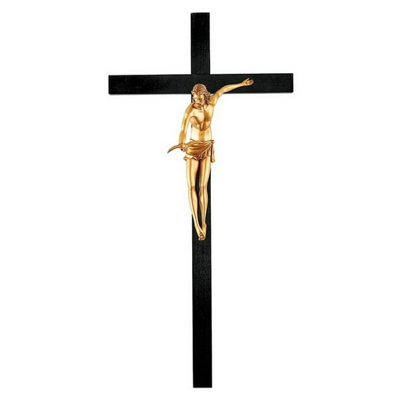 Christian Brands Gift Of The Spirit Crucifix Black Wood with Gold Touch