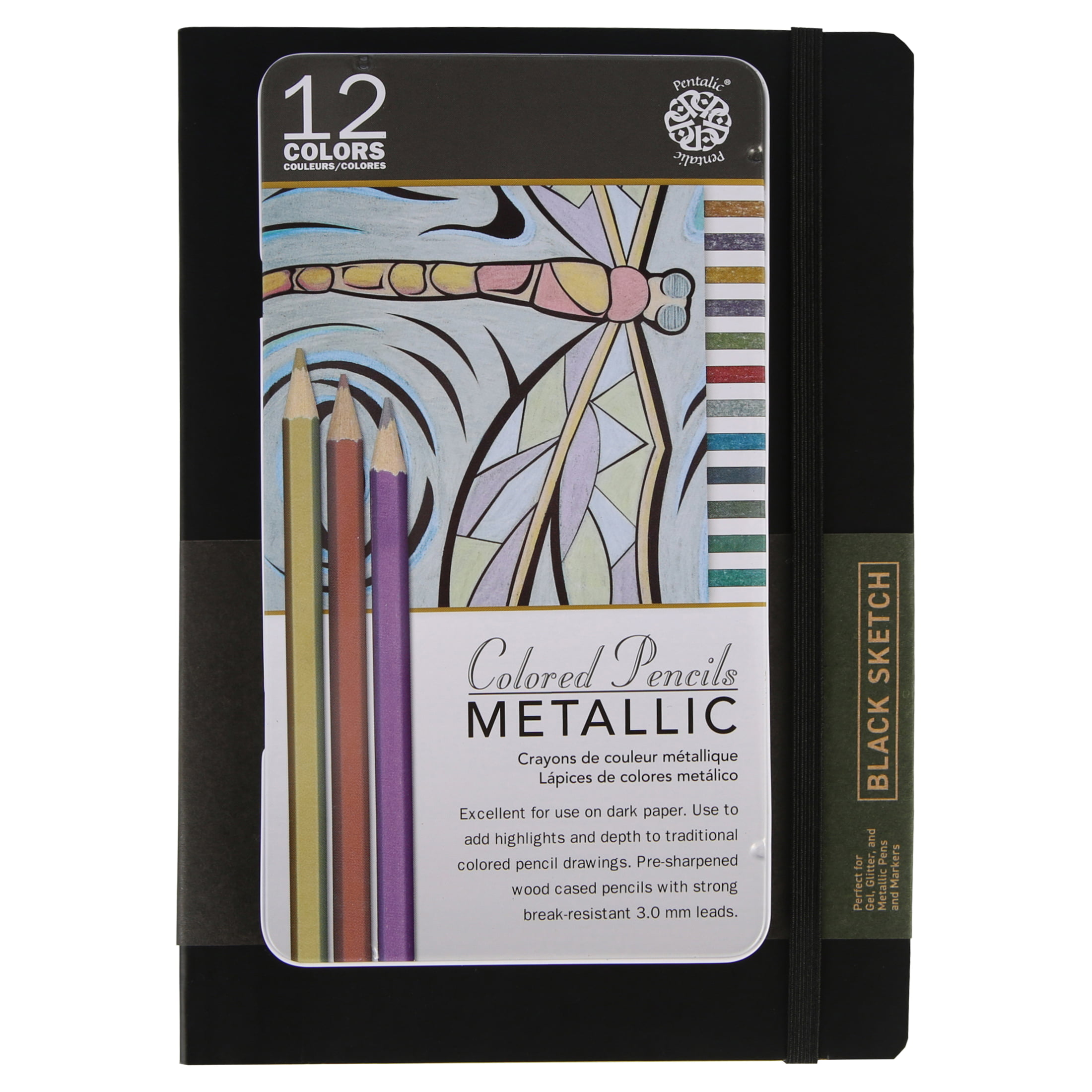 Pentalic Traveler Midnight Sketch Black Paper Journal, 160  Pages, Black (6 x 8) : Office Products