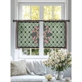 thumbnail image 3 of Farmhouse Flowers Sheer Curtains 45 Inch Length 2 Panels Set, Ethnic Retro Abstract Pattern Lattice Voile Window Treatment Rod Pocket Small Kitchen Curtains Drapes for Bedroom 52"x45"x2, 3 of 7