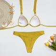 thumbnail image 5 of BONIXOOM Two Piece Swimsuit For Women Underwire Elastic Solid Bikinis Bikini Summer Swimwears on Clearance Yellow Size 6, 5 of 5