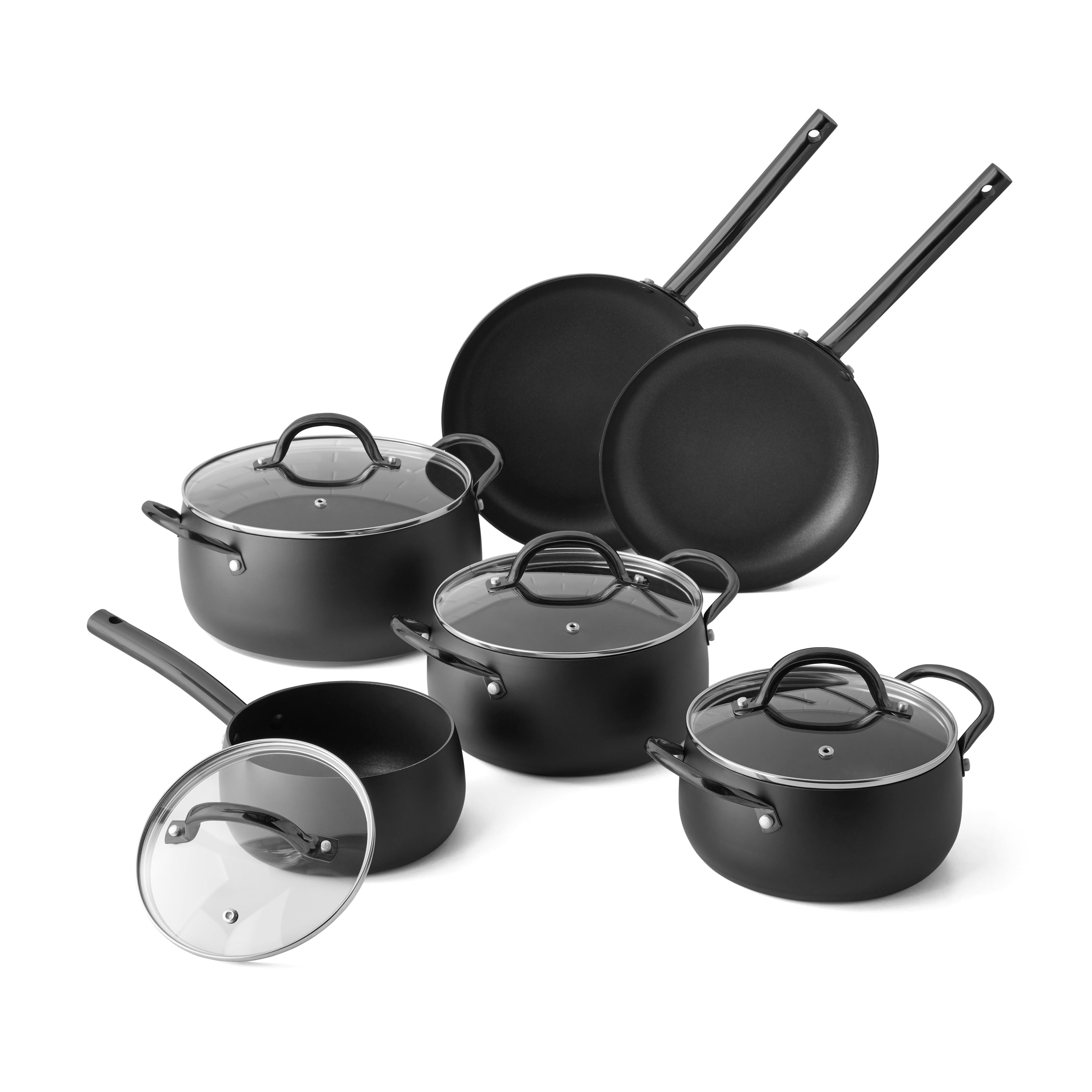 Mainstays 7 Piece Nonstick Cookware Set, Black – WellBeing Marts