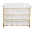 thumbnail image 4 of Wooden Kids' Toy Storage Organizer with 16 Plastic Bins,X-Large, Natural / White, 4 of 13