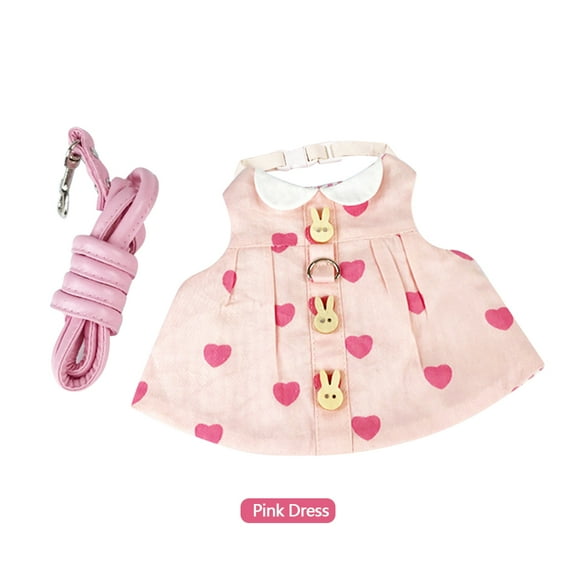 Pet Rabbit Clothes Dress Small Animal Harness Leash Vest Hat Set for Ferret Bunny Hamster Small Pet Supplies Rabbit Harness