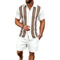 thumbnail image 4 of EliteGoogv Mens Outfit Set Casual Button Down Shirt And Shorts Two Piece Suit For Men Summer Beach Vacation Matching Set White M, 4 of 8