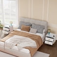 thumbnail image 4 of Vabches Modern Nightstand Set of 2 with Charging Station 2 Drawers Wood Bedside Table White, 21.6"H, 4 of 9