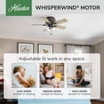 thumbnail image 5 of Hunter - Crestfield Indoor Low Profile Ceiling Fan With Light, 42-inch, Noble Bronze, Casual-style, 3-speed WhisperWind Motor, 52153, for Living Rooms, Bedrooms, 5 of 15