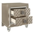 thumbnail image 3 of Loy Nightstand- 2 Drawers- Champagne Gold Metallic- Mirror Trim, 3 of 6