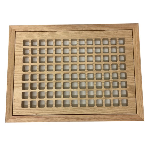 8 Inch Rounded Register 8 Inch x 12 Inch Red Oak Hardwood Vent Floor Register Flush Mount with ...