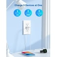 thumbnail image 2 of ELEGRP 3 Ports Dual Type A & Type C USB Charger Wall Outlet,15 Amp Tamper-Resistant Outlet, with Wall Plate, White(10 Pack), 2 of 7