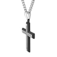 thumbnail image 2 of 1/10ctw Diamond Mens Stainless Steel Two Tone Cross Pendant, 2 of 4