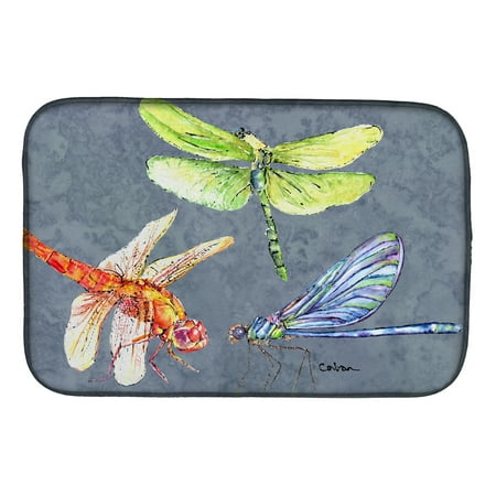 

Carolines Treasures 8878DDM Dragonfly Times Three Dish Drying Mat 14 x 21 multicolor