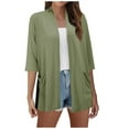 thumbnail image 2 of Lightweight Cardigans for Women 2025 Summer Short Sleeve Open Front Knit Cardigan with Pockets Thin Cover Up, 2 of 6