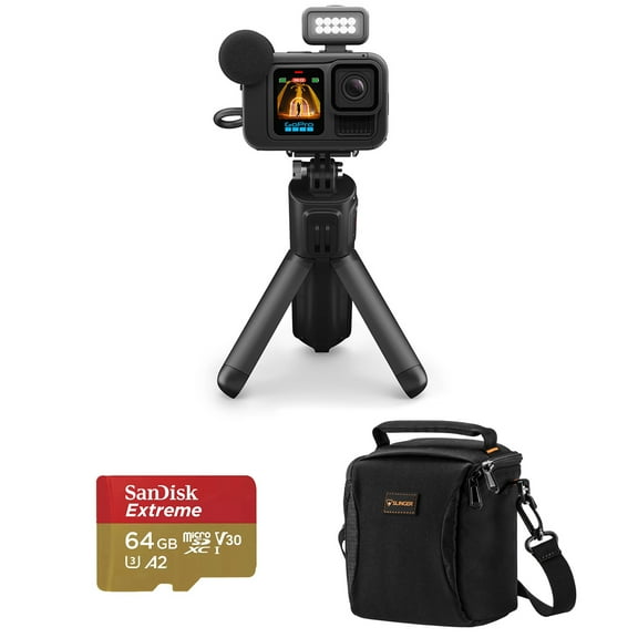 GoPro HERO13 Black Creator Edition Camera, Bundle with 64GB Memory Card and Shoulder Bag