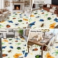 thumbnail image 5 of Area Rug for Living Room, Spring Butterfly Dragonfly Non-Slip Indoor Large Carpet for Bedroom/Dining Room, Beige Botanical Floral Rustic Washable Low-Profile Rectangle Floor Runner Rugs - 5 x 7 Ft, 5 of 8