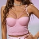 thumbnail image 2 of Playeras,Blusas y Tops,Ropa para Mujer Camisetas Sin Mangas Mujer Corsé para mujer Top Bustier Corset Top Tight Fitting Corset Tank Top Suspender Top Solid Short Fashion (Pink, L), 2 of 7