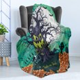 thumbnail image 4 of Halloween Soft Flannel Fleece Throw Blanket, Trick or Treat Dead Forest with Spooky Tree Graves Big Kids Cartoon Art Print, Cozy Plush for Indoor and Outdoor Use, 70" x 90", Multicolor, by Ambesonne, 4 of 5