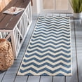 thumbnail image 3 of Safavieh Courtyard Bailey Chevron Indoor/Outdoor Runner Rug, Navy/Beige, 2'3" x 14', 3 of 10