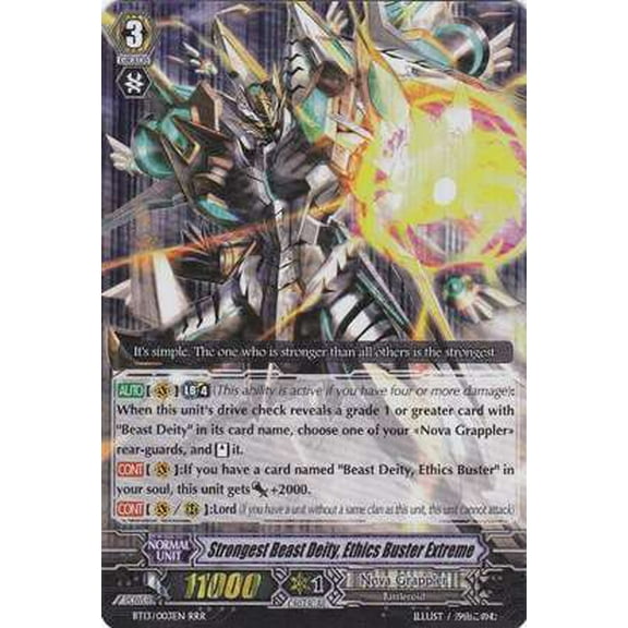 Cardfight Vanguard Catastrophic Outbreak Triple Rare RRR Strongest Beast Deity, Ethics Buster Extreme BT13/003