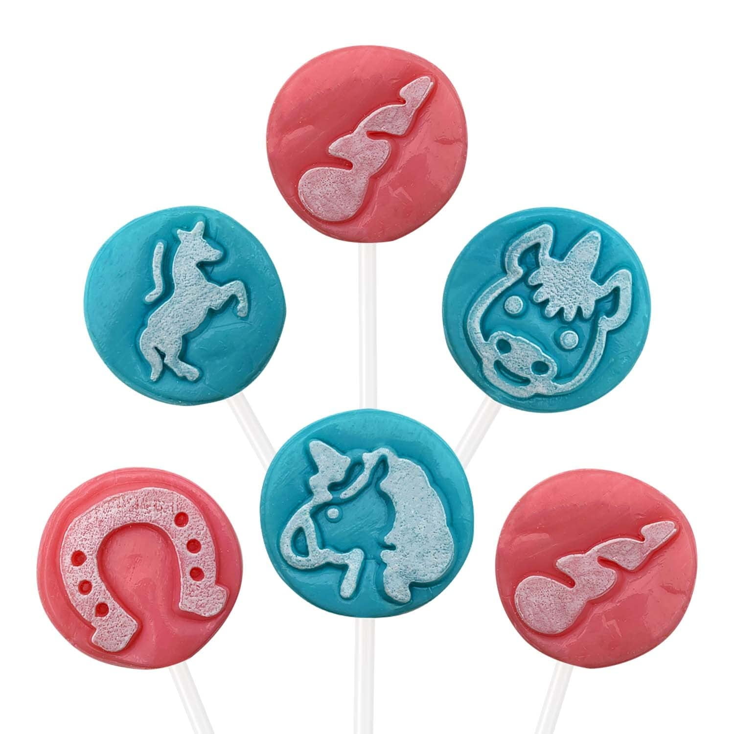 Funtasty Icing Tattoo Unicorn Mega Lollipops Individually Wrapped Vanilla Birthday Cake Hard Candy, Bulk 2 Pounds (48 Count)