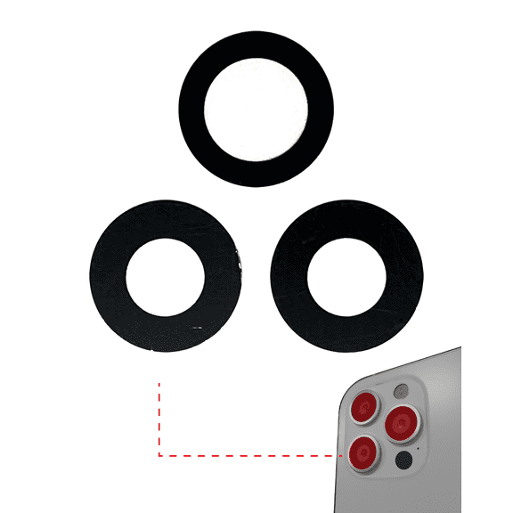 Replacement Back Camera Lens (Glass Only) With Adhesive Compatible For iPhone 12 Pro (3 Piece Set) (Real Sapphire / Premium)