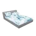 thumbnail image 2 of Ambesonne Nature Fitted Sheet & Pillow Sham Set, Grunge Marble Effect, Queen, Cadet Blue Seafoam, 2 of 2