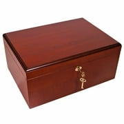 Best Humidors Cuban Crafters Clasico Rojo Cherrywood Classic Cigar Humidor for 100 Cigars