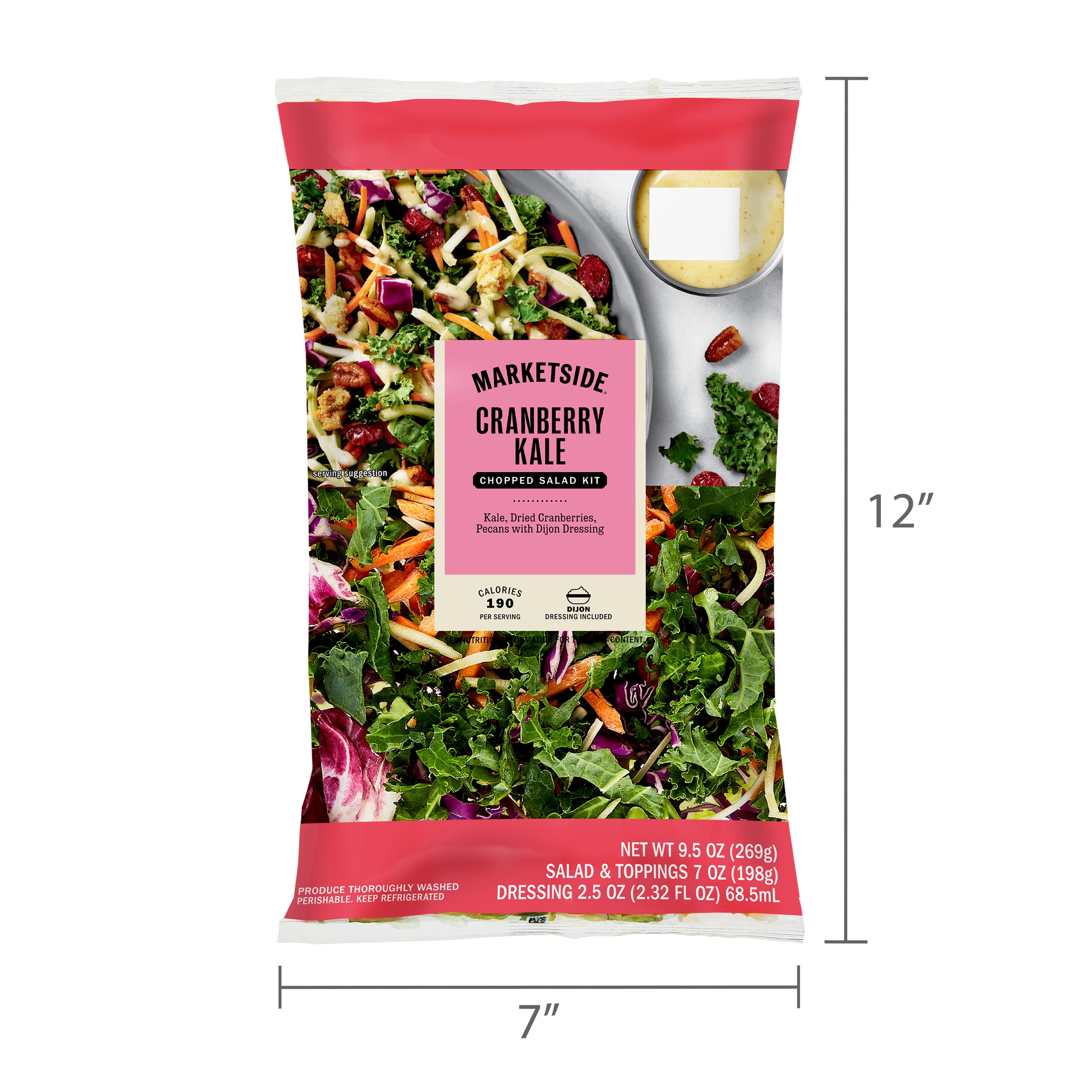 Marketside Kale Pecan Cranberry Chopped Salad Kit, 7 oz Fresh with