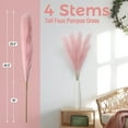 thumbnail image 2 of Adeeing 4 Stems Faux Pampas Grass 44.5" Tall Big Removable Artificial Pompous Grass for Home Kitchen Boho Decor, Pink, 2 of 9