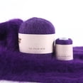 thumbnail image 1 of Set de bola de hilo 2 Strand Winter Bufanda de hilo suave Punto de tejido de ganchillo Kit de hilo de gorro Goreie Suministros de tejido Accesorio de costura Púrpura Inevent HA010946-08, 1 of 7