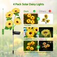 thumbnail image 3 of Luces solares de jardín WDTPro, paquete de 4, 16 margaritas, impermeables, 3 of 7