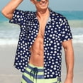 thumbnail image 4 of Uemuo Daisies Flowers Printed Regular Fit Short Sleeve Casual Hawaiian Shirt for Men,Aloha shirt,Tropical shirt,Floral print shirt,Vacation Beach shirt-XX-Large, 4 of 9