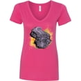 thumbnail image 3 of Inktastic Colorful Lurking Gator Women's V-Neck T-Shirt, 3 of 5