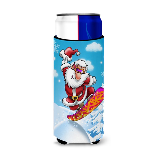 "Caroline's Treasures Christmas Santa Claus Snowboard Michelob Ultra Koozies para latas delgadas, multicolor" Caroline's Treasures APH6388MUK