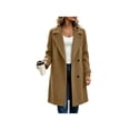 thumbnail image 3 of Zynoxe Womens Jackets With Side Pockets Classic Notched Lapel Button Winter Jackets for Women Relaxed Mid‑Length Long Sleeve Coat Versatile Solid Color Casual Overcoat 2XL, 3 of 7
