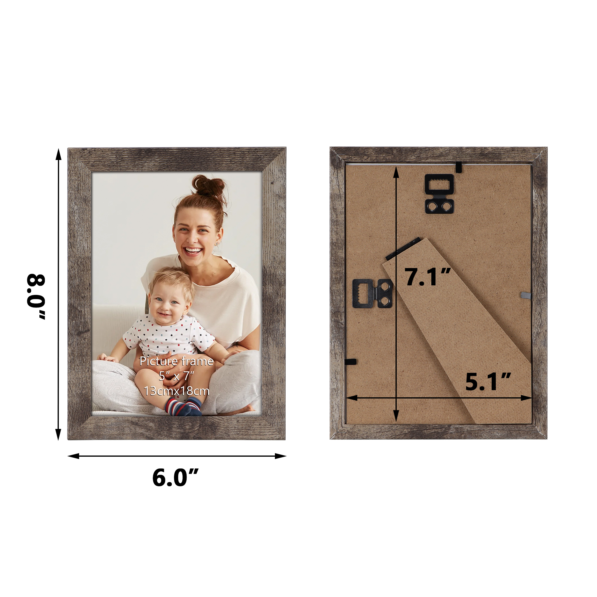 Calenzana 5 in x 7 in Light Brown Picture Frame 15 Pack