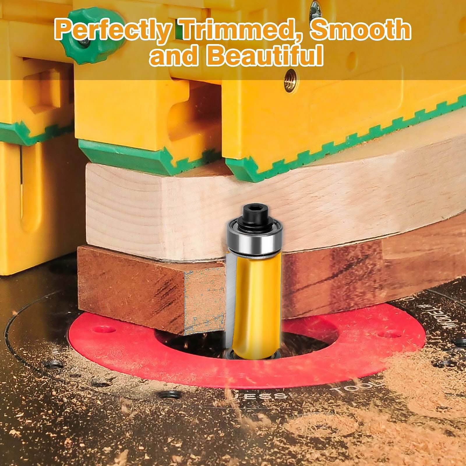 5PCS 1/4" Shank Flush Trim Router Bit Set Top&Bottom Bearing Woodworking CutterTAPDRA Spare Part
