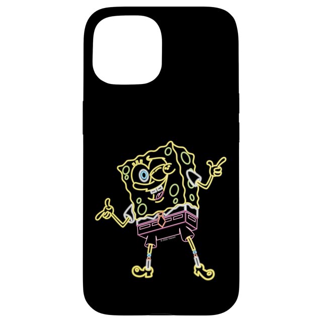Funda para iPhone 15 con arte neón de Bob Esponja