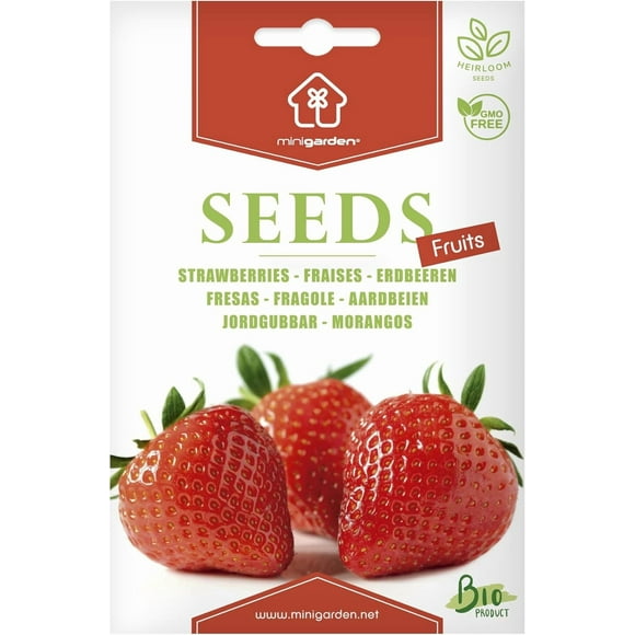 shiyou-Organic Premium Strawberry Seeds by Minigarden – 100% Natural & Non-GMO, High Germination, Open-Pollinated & Reproducible – Ideal for Home Gardens & Farms – 300-340 Seeds