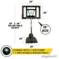 thumbnail image 2 of Play Platoon Swimming Pool Basketball Hoop Poolside Above Ground Games for Family - Backboard Adjustable Height 3-4 Feet, Includes PU Leather Basket Ball & Air Pump - Great for Inground Pool Deck, 2 of 9