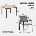 thumbnail image 4 of Segmart 5-Piece Patio Dining Set,All Weather Acacia Wood Table & PE Rattan Chairs, Water Resistant, 4-Seater Outdoor Furniture for Garden & Backyard，Dard Brown, 4 of 8